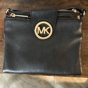 Michael Kors Fulton black leather crossbody bag